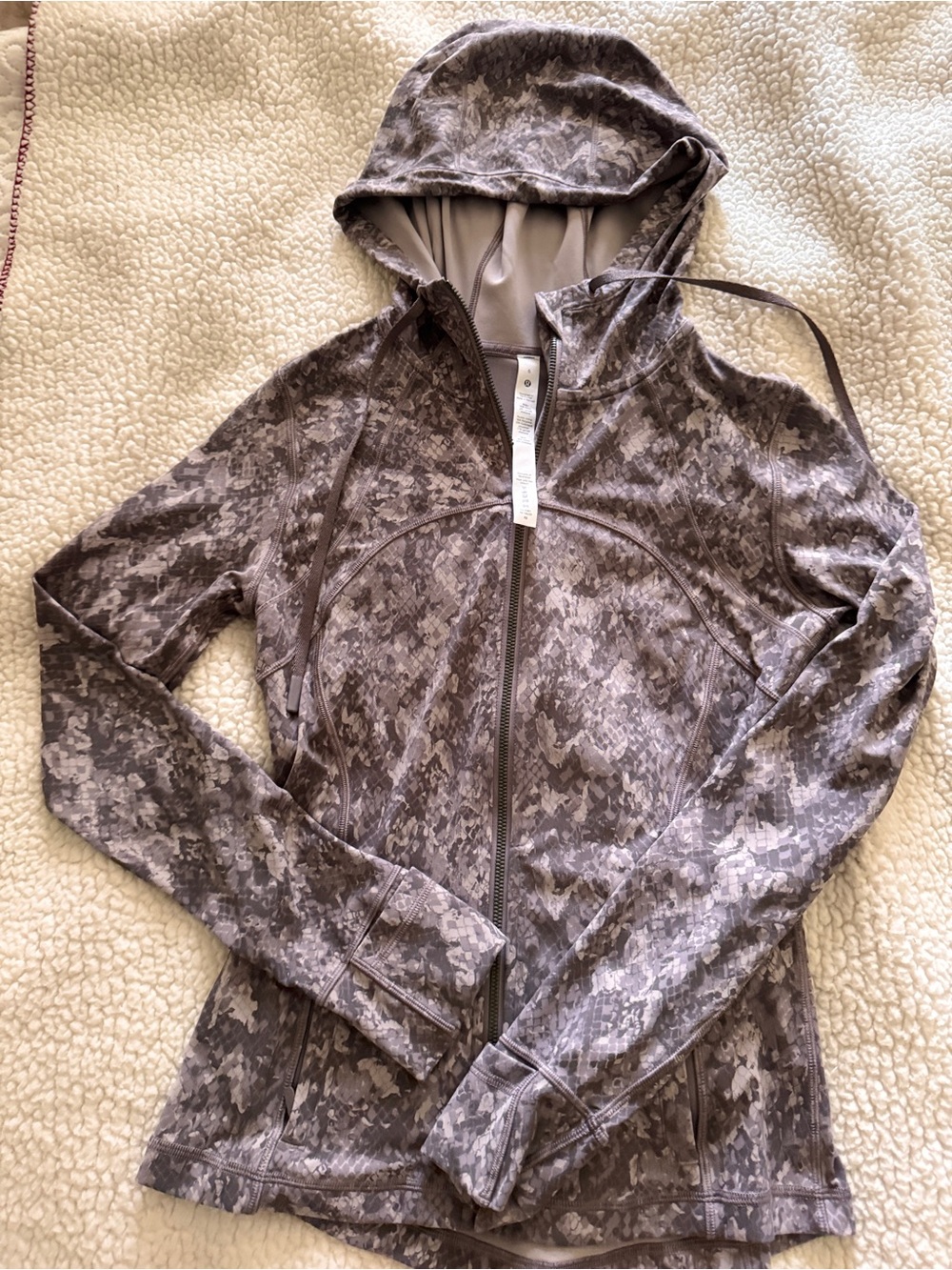 lululemon athletica define Taupe Camo Hooded Zip Jacket